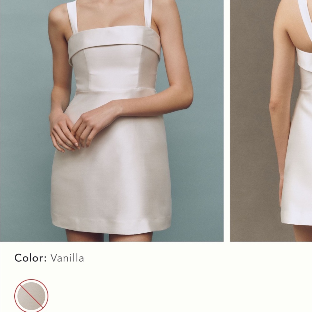 BHLDN Sleeveless Square-Neck Taffeta A-Line mini dress
